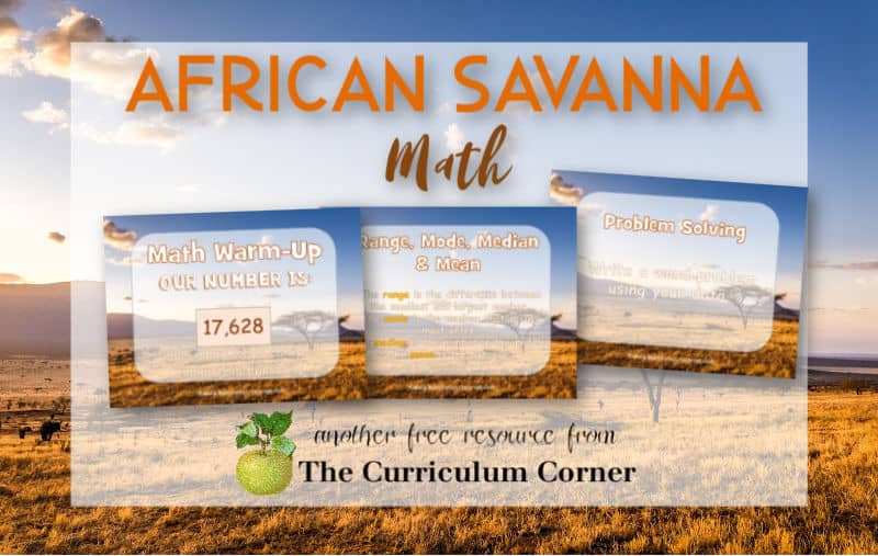 Virtual sub plans - African savanna math practice