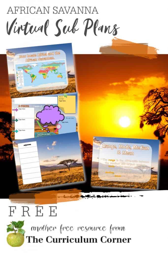 These African Savanna Virtual Sub Plans will help you create your own sub plans for your distance learning.