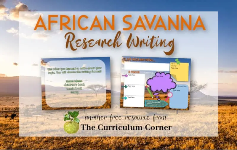 Virtual sub plans - African savanna research writing