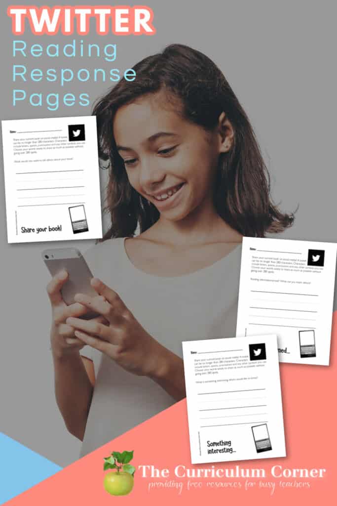 Download these Twitter reading response pages to guide student responses during independent reading.