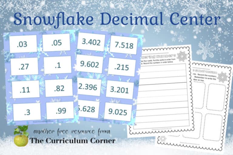 Snowflake Decimal Center The Curriculum Corner 456