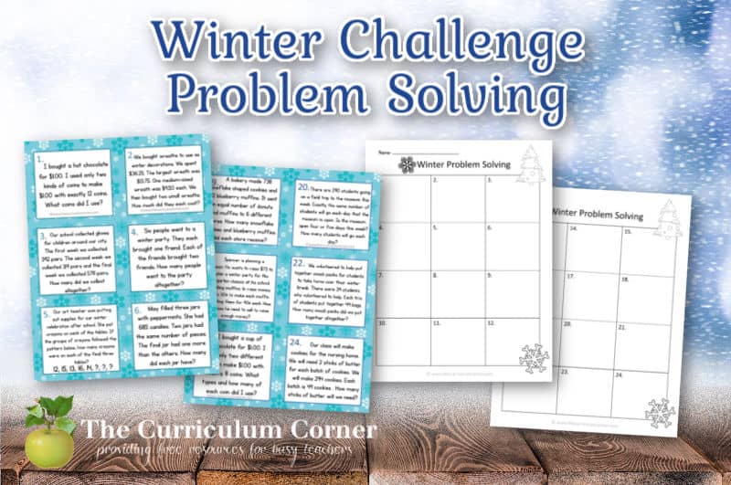 Download these challenging winter problem solving task cards for your intermediate math classroom.  Free from The Curriculum Corner.