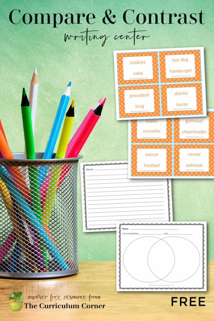 This compare and contrast activity will help you create a free writing center for your third, fourth and fifth grade students.