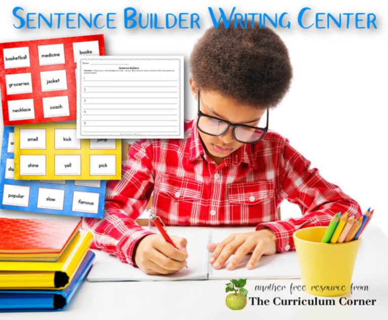Sentence Builder Cards The Curriculum Corner 456