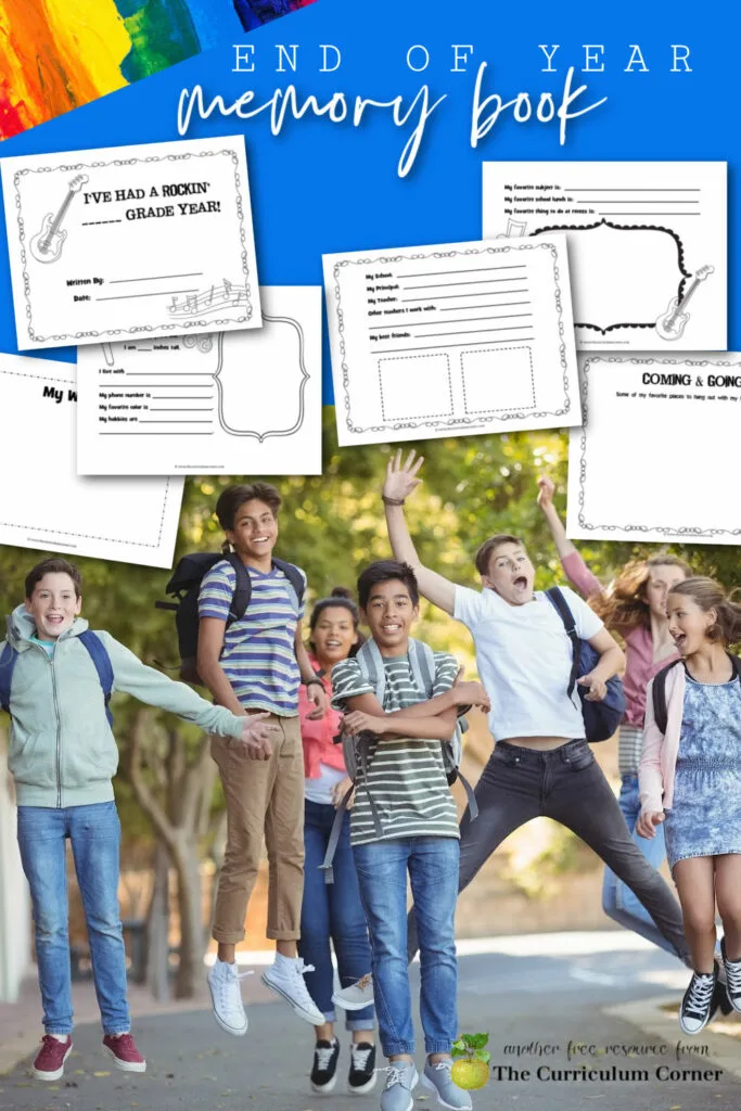 Teacher freebie! Download this free rockin' year end memory book to celebrate the end of the school year with your students.