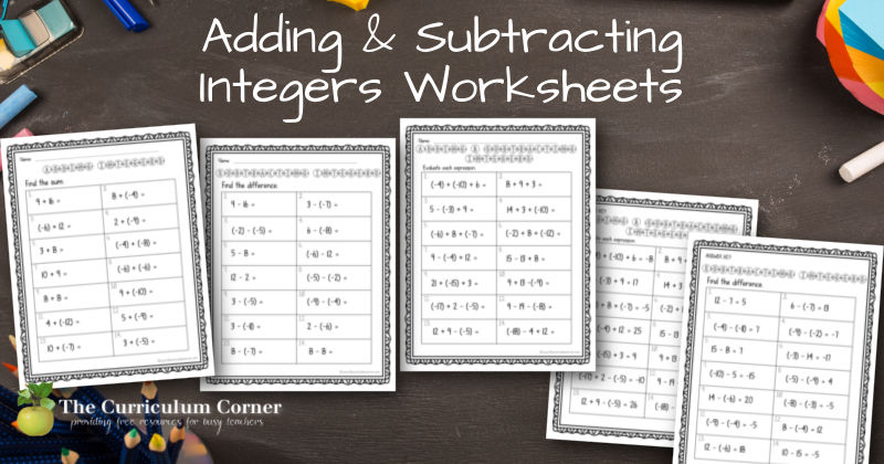 adding and subtracting integers homework