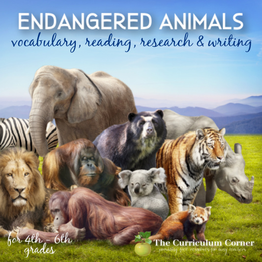 Literacy Centers: Endangered Animals - The Curriculum Corner 4-5-6