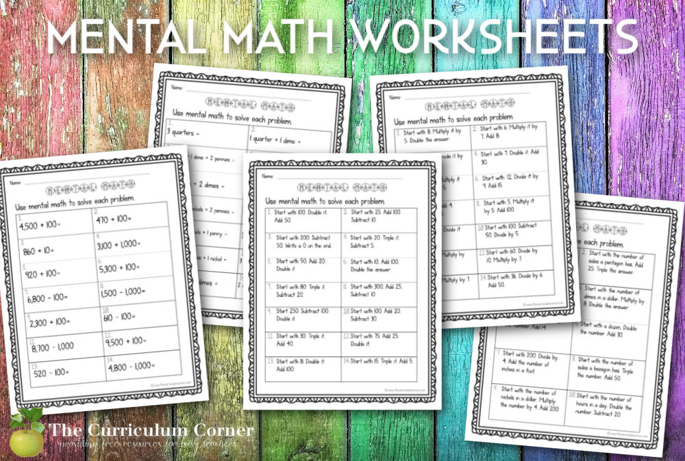 These mental math worksheets are designed to give your practice with mental math work.
