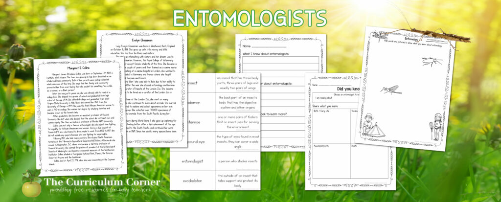 Help your students learn about entomologists with this collection of reading and vocabulary materials. 