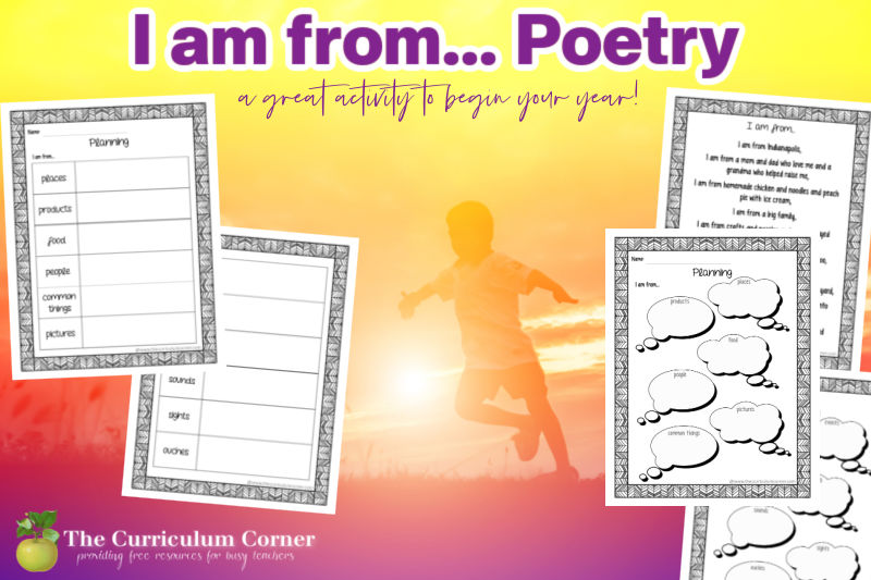 Use this I am from poetry activity to get to know your students in the new school year.