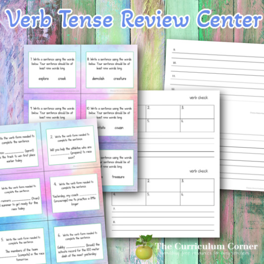 verb tense center 1 feature The Curriculum Corner 456