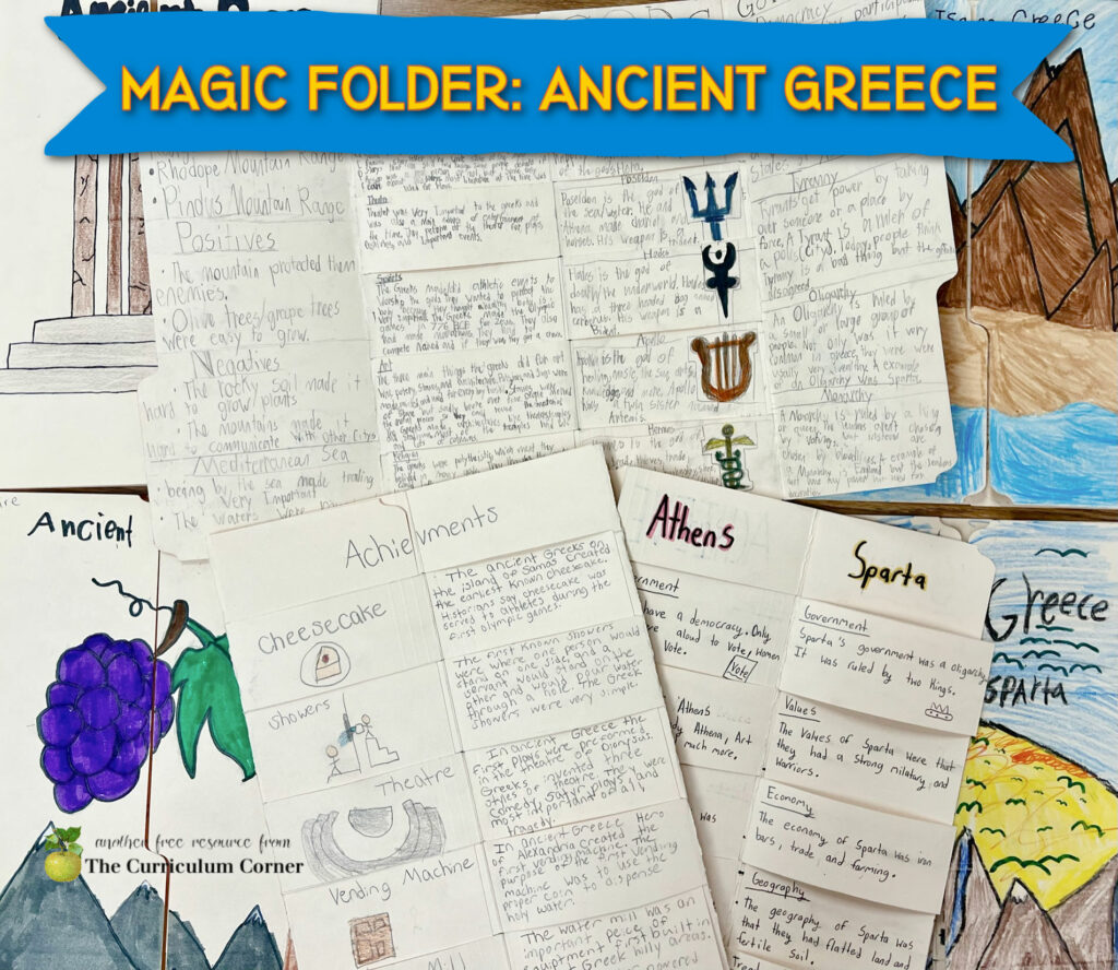 Students can create their own ancient Greece magic folder to share their learning using this project.