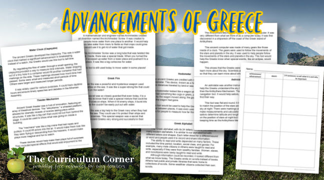 The advancements of ancient greece reading passages