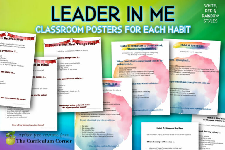 Leader in Me Habits Posters - The Curriculum Corner 4-5-6