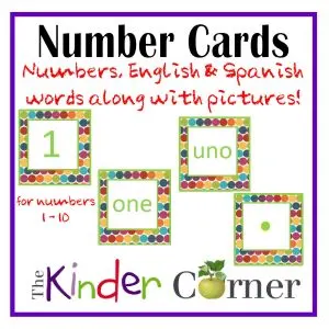 Number Matching Cards by The Kinder Corner