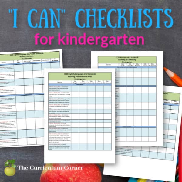 Updated Kindergarten Checklists - CCSS AND I Cans - The Kinder Corner