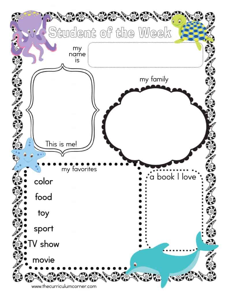 Ocean Themed Student of the Week Poster FREE from www.thecurriculumcorner.com