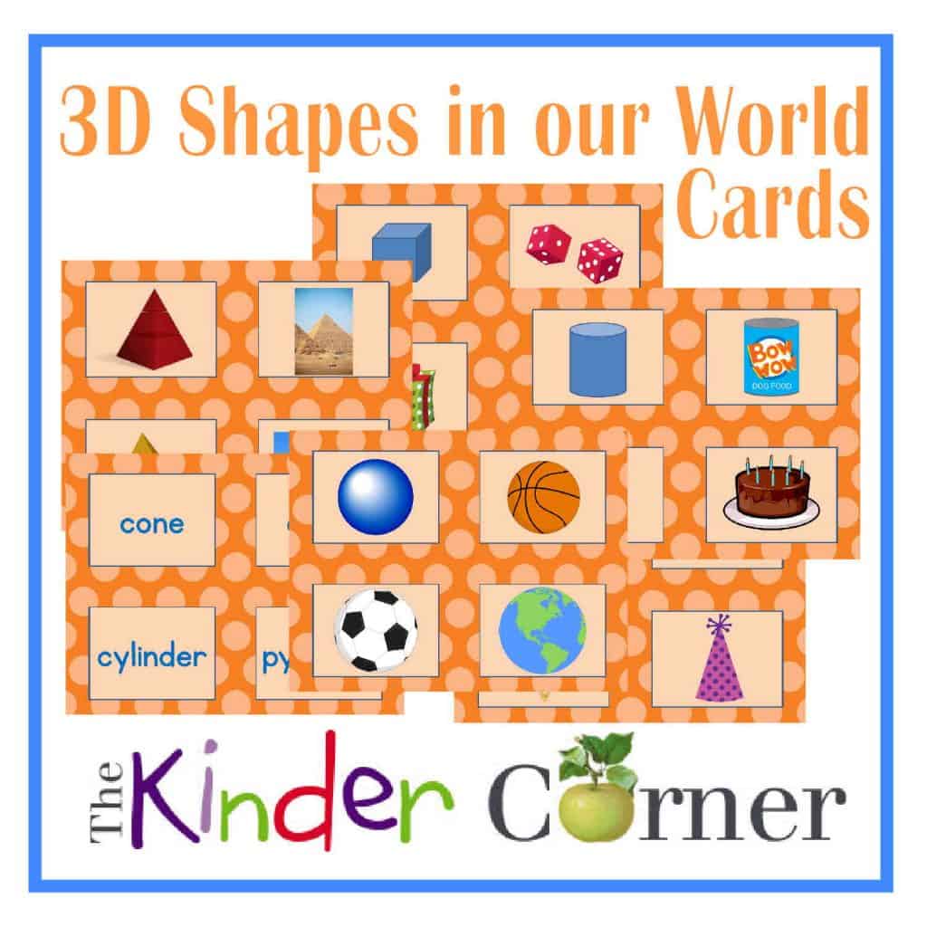 3d Shapes in Our World Sorting Cards free from The Curriculum Corner