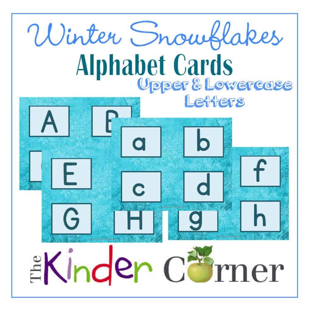 Snowflake Themed Upper and Lowercase Alphabet Matching Cards FREE from The Curriculum Corner | Great for winter or your Frozen fan!
