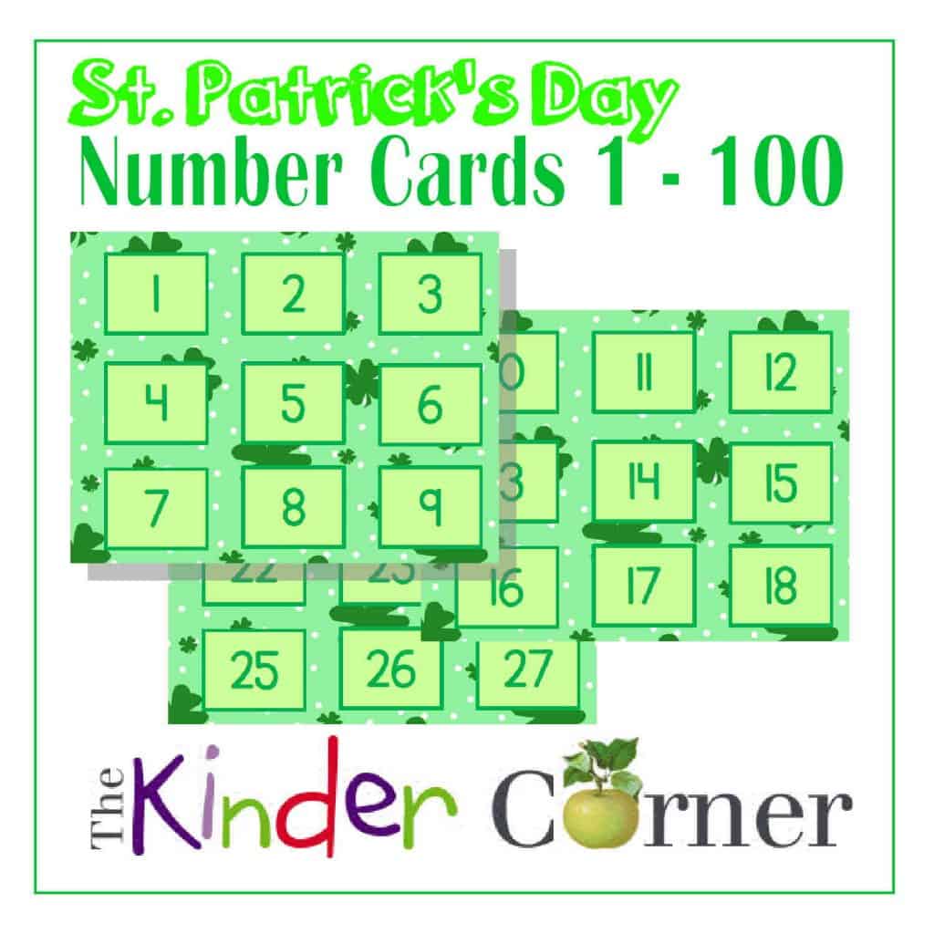 St. Patrick's Day Number Cards 1 though 100 FREE from The Curriculum Corner