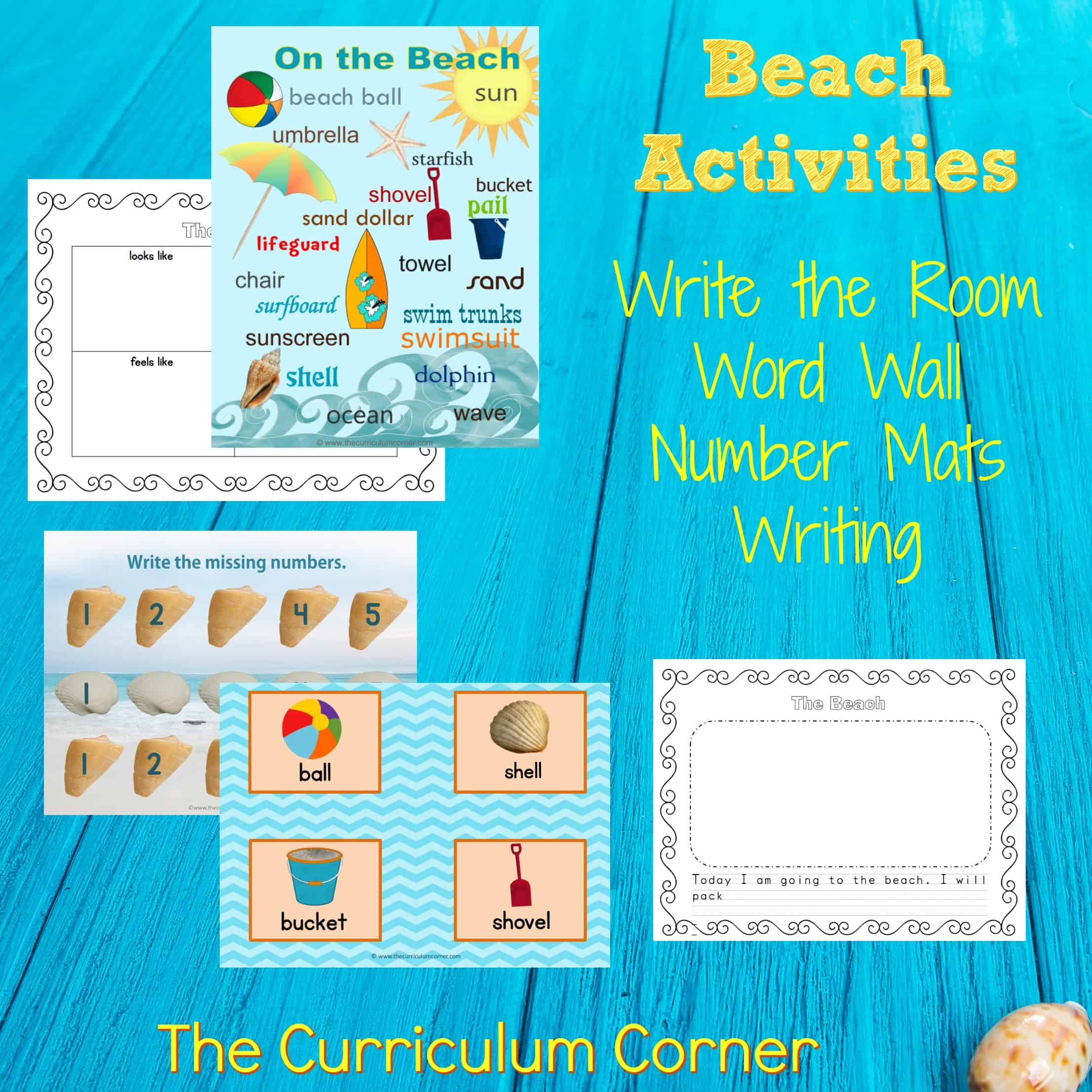 FREE Printable Beach Themed Activities for Learning from The Curriculum Corner