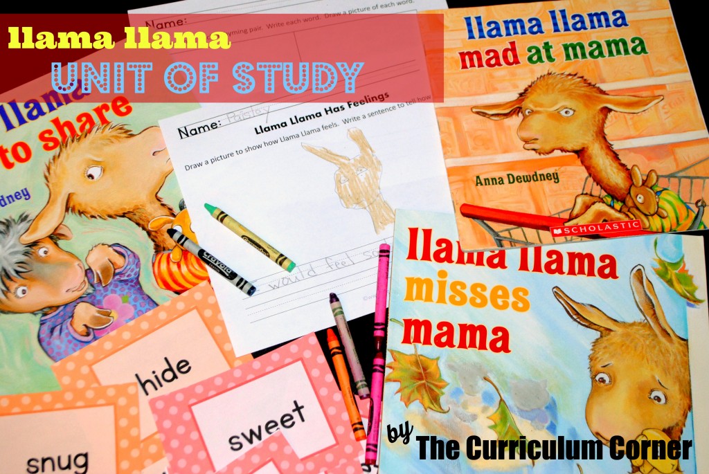 Llama Llama Unit of Study free from The Curriculum Corner
