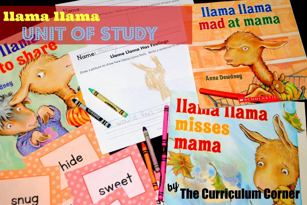 Llama Llama Unit of Study free from The Curriculum Corner