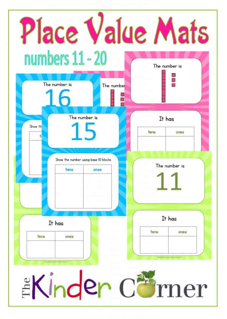 Place Value Mats for 11 - 20 free from The Curriculum Corner