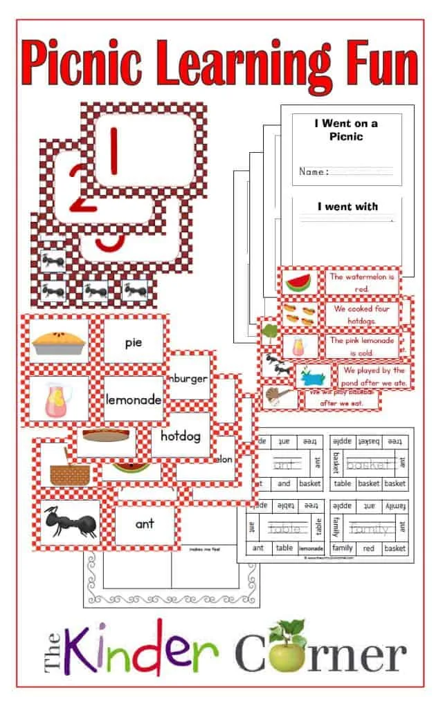 PIcnic Themed Learning Activities from The Curriculum Corner
