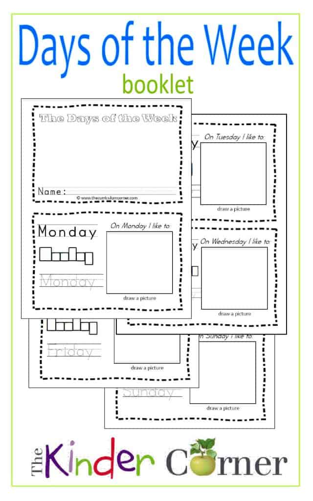 Days of the Week Booklet FREE from The Curriculum Corner