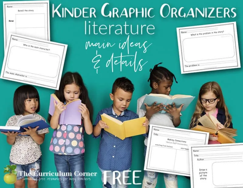 Download these free kindergarten graphic organizers for focusing on main idea and details in literature.