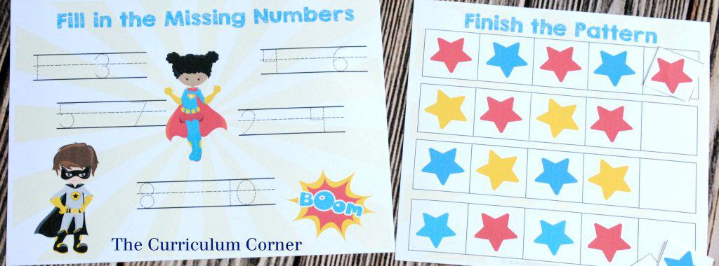 FREEBIE! 14 FREE Superhero Math & Literacy Centers from The Curriculum Corner | for kindergarten & 1st grade