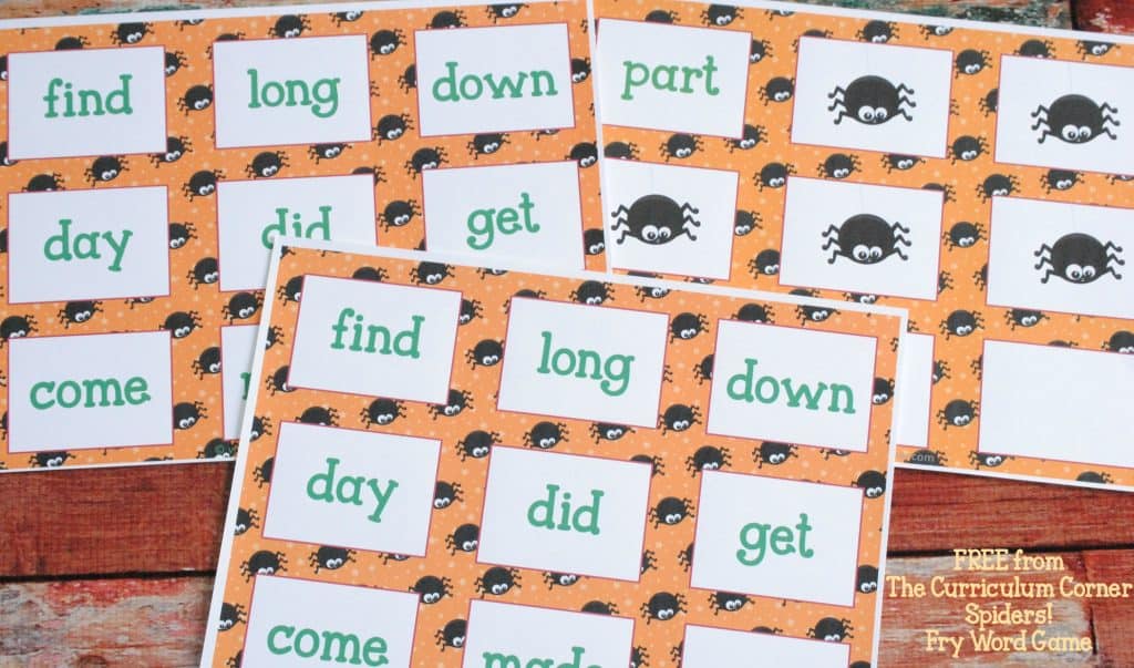 Fry Word Game FREE COLLECTION! 20 Halloween Themed Math & Literacy Centers from The Curriculum Corner 