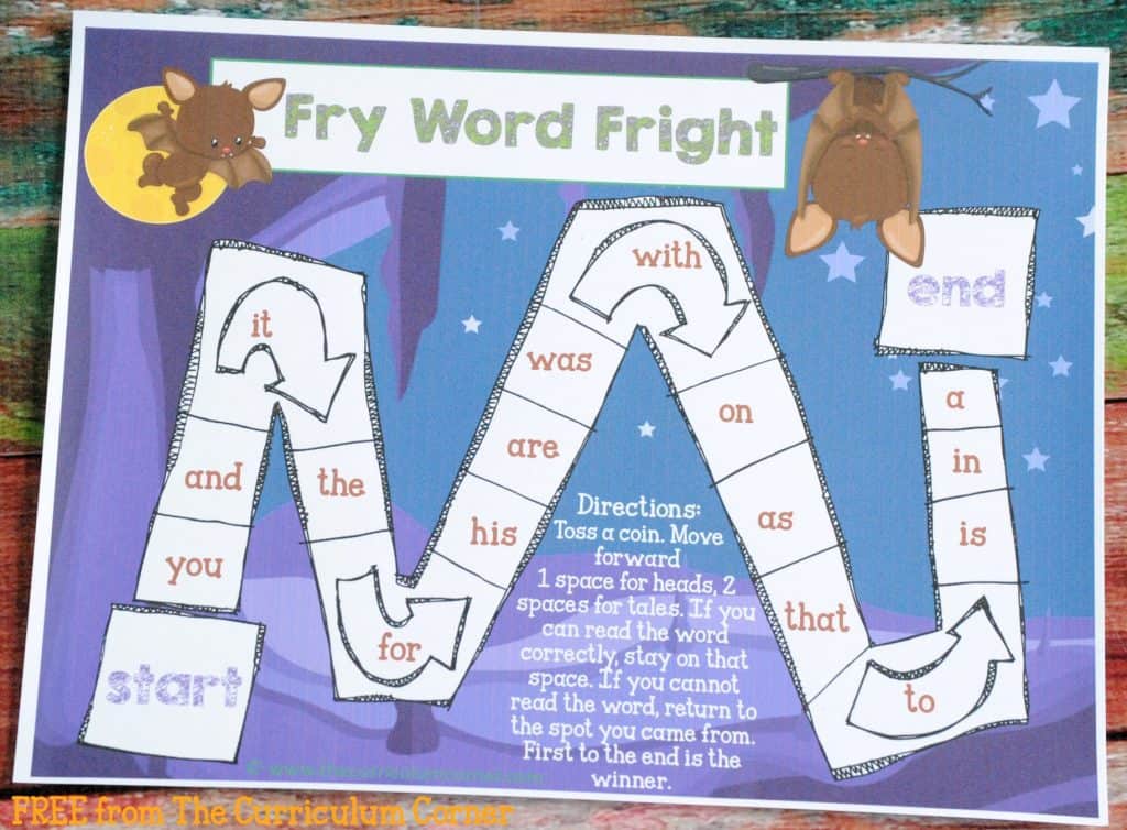 Fry Word Fright FREE COLLECTION! 20 Halloween Themed Math & Literacy Centers from The Curriculum Corner 