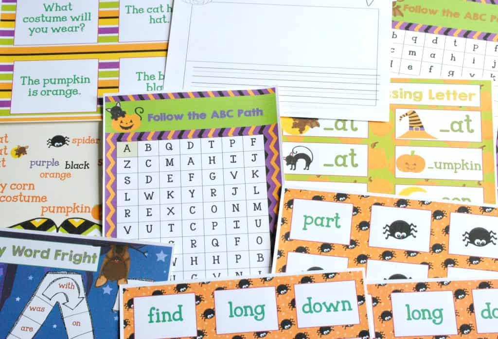 FREE COLLECTION! 20 Halloween Themed Math & Literacy Centers from The Curriculum Corner 