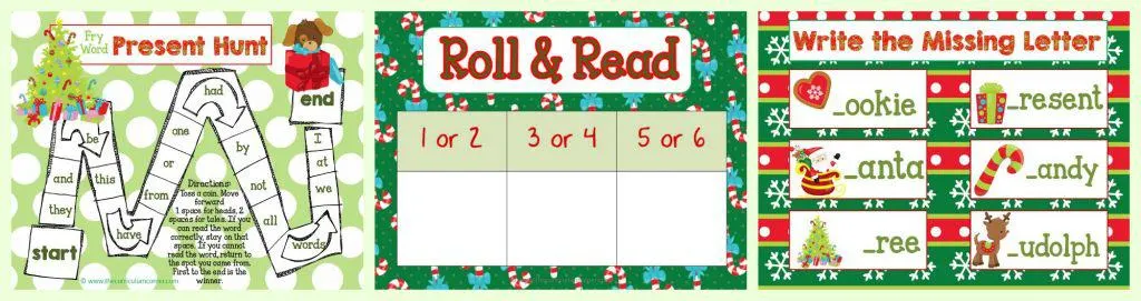 FREEBIE Christmas Centers for Math & Literacy FREE from The Curriculum Corner