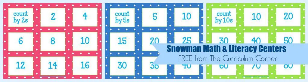 FREE Snowman Math & Literacy Centers from The Curriculum Corner | kindergarten | 1st grade | winter | snowmen | center work