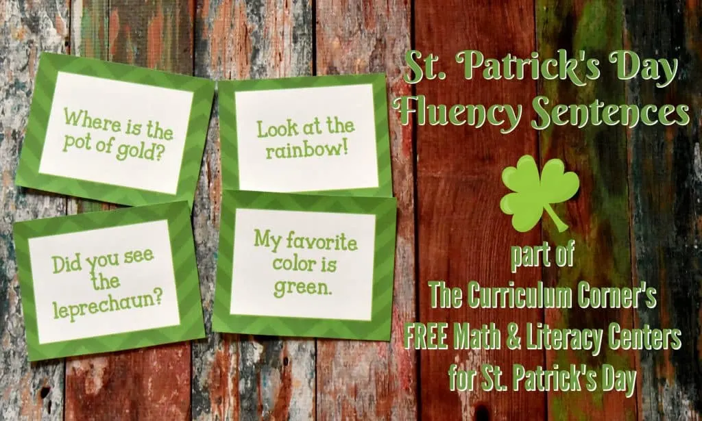 FREE St. Patrick's Day Math & Literacy Centers from The Curriculum Corner