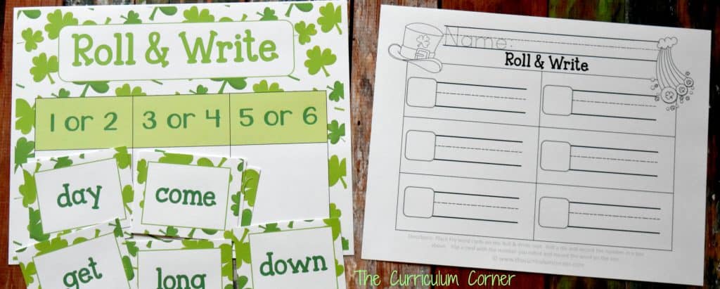 FREE St. Patrick's Day Math & Literacy Centers from The Curriculum Corner Fry Word Games