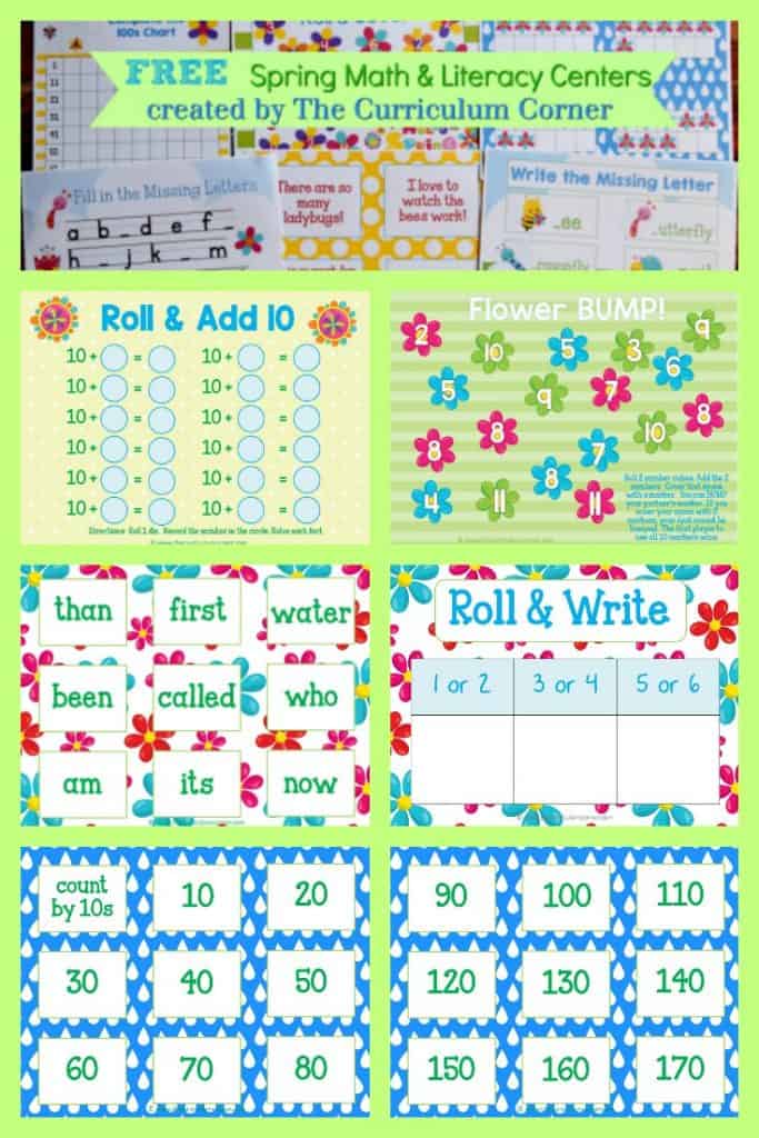 Spring Math Centers | Spring Literacy Centers