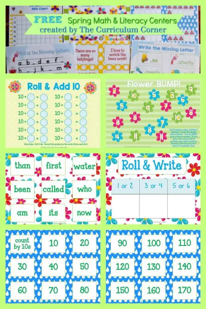 Spring Math Centers | Spring Literacy Centers