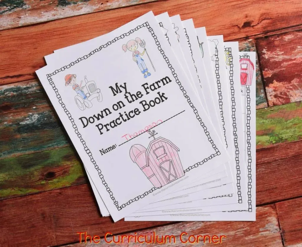 FREE Farm Print & Go Practice Pages (Farm Worksheets) from The Curriculum Corner 2