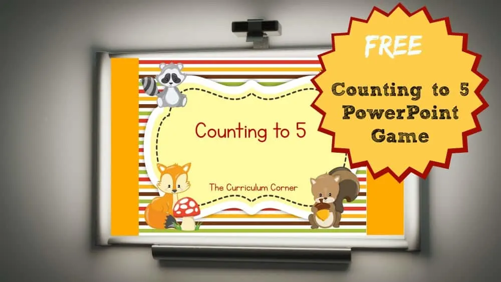 FREE Counting to 5 PowerPoint Game from The Curriculum Corner