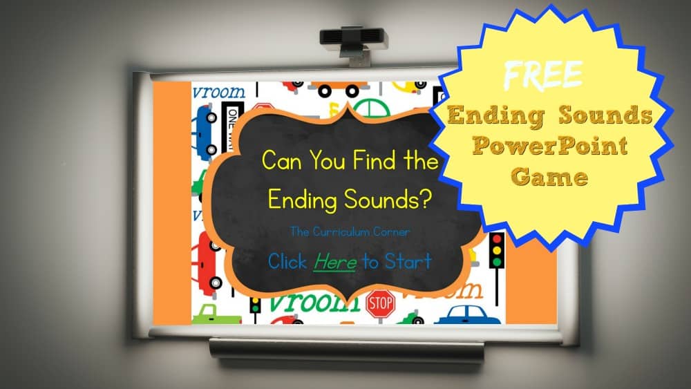 FREE Ending Sounds PowerPoint Game from The Curriculum Corner