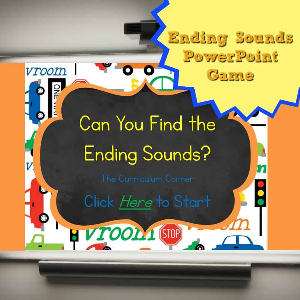 FREE Ending Sound PowerPoint Game from The Curriculum Corner 3