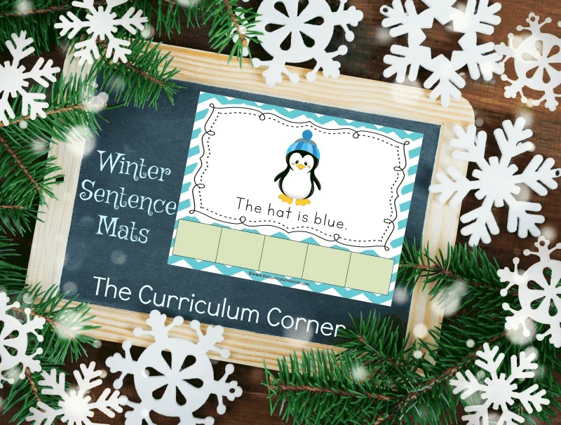 FREE Winter Scrambled Sentence Mats from The Curriculum Corner