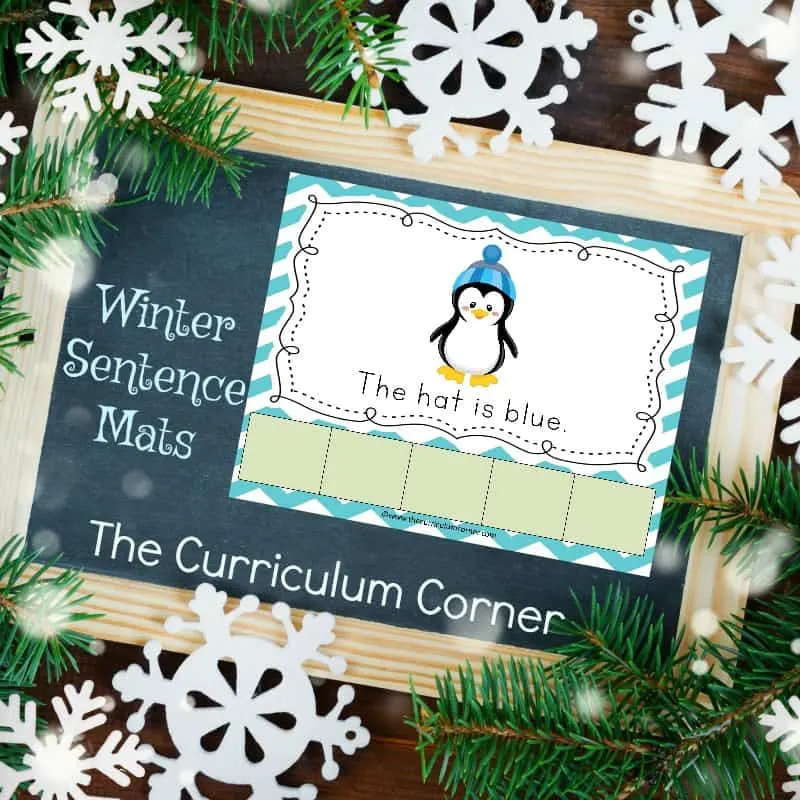 FREE Winter Scrambled Sentence Mats from The Curriculum Corner