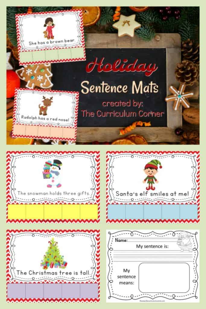 FREE Holiday scrambled sentences from The Curriculum Corner