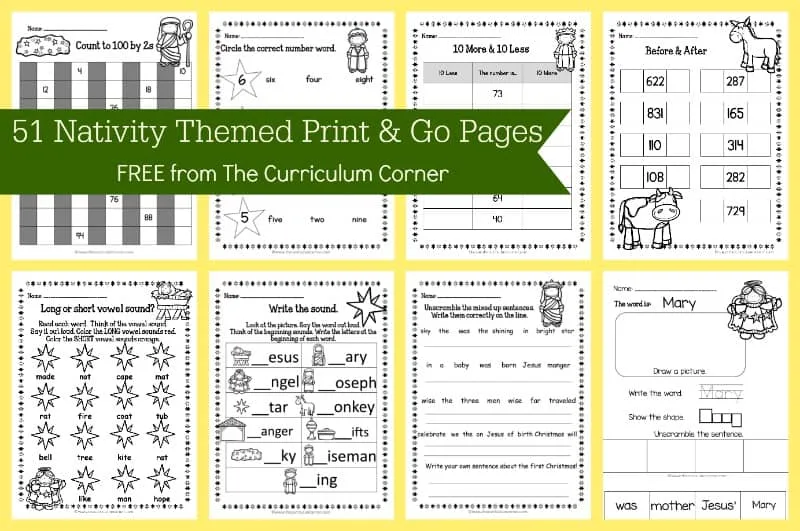 Nativity Themed Printables FREE from The Curriculum Corner 3