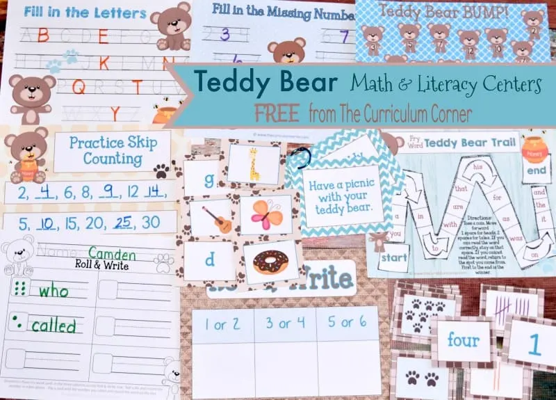 Use these teddy bear centers to help you plan engaging math and literacy centers for your classroom.